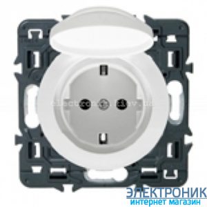 Розетка із заземленнямм Legrand Celiane з кришкою, 16А IP44 Білий