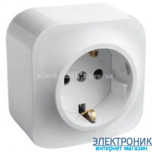 Розетка із заземленнямм, зовнішня, білий - Legrand Forix