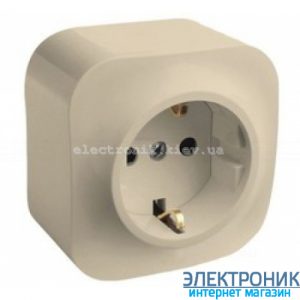 Розетка із заземленнямм, зовнішня, слонова кістка - Legrand Forix