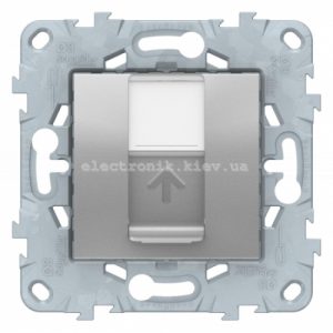 Розетка комп'ютерна 1-а кат.5е, RJ-45 (інтернет), Алюміній, серія Unica New