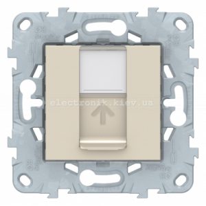 Розетка комп'ютерна 1-а кат.5е, RJ-45 (інтернет), Бежевий, серія Unica New