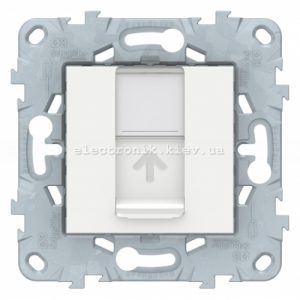 Розетка комп'ютерна 1-а кат.5е, RJ-45 (інтернет), Білий, серія Unica New