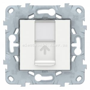 Розетка комп'ютерна 1-а кат.6, RJ-45 (інтернет), Білий, серія Unica New