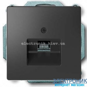 Розетка комп'ютерна 1-а кат.6, RJ-45 (інтернет), колір Антрацит, Schneider Merten D-Life