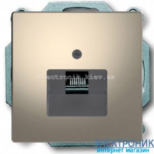 Розетка комп'ютерна 1-а кат.6, RJ-45 (інтернет), колір Нікель, Schneider Merten D-Life