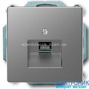 Розетка комп'ютерна 1-а кат.6, RJ-45 (інтернет), колір Сталь, Schneider Merten D-Life