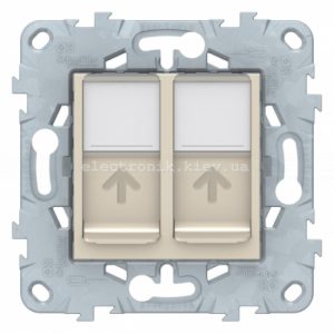 Розетка комп'ютерна 2-а кат.5е, RJ-45 (інтернет), Бежевий, серія Unica New