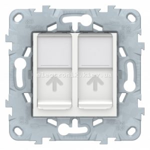 Розетка комп'ютерна 2-а кат.5е, RJ-45 (інтернет), Білий, серія Unica New