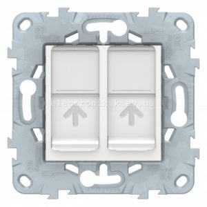 Розетка комп'ютерна 2-а кат.6, RJ-45 (інтернет), Білий, серія Unica New