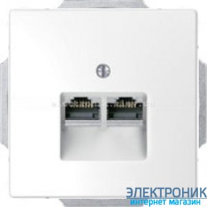 Розетка комп'ютерна 2-а кат.6, RJ-45 (інтернет), колір Білий лотос, Schneider Merten D-Life