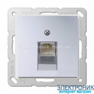 Розетка комп'ютерна одинарна RJ45 6-й кат. Eco Profi Алюміній