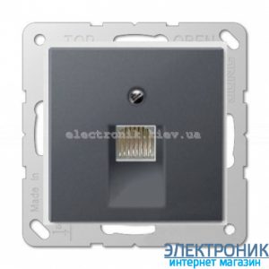 Розетка комп'ютерна одинарна RJ45 6-й кат. Eco Profi Антрацит