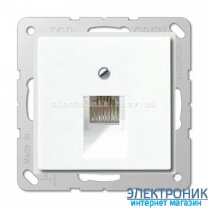 Розетка комп'ютерна одинарна RJ45 6-й кат. JUNG Eco Profi Білий