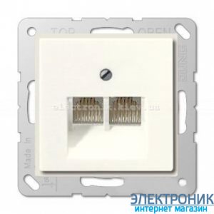 Розетка комп'ютерна подвійна RJ45 6-й кат. JUNG Eco Profi Слонова кістка