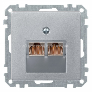 Розетка комп'ютерна подвійна RJ45 UTP Schneider Electric Merten System алюміній