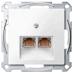 Розетка комп'ютерна подвійна RJ45 UTP Schneider Electric Merten System M активно-білий
