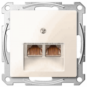 Розетка комп'ютерна подвійна RJ45 UTP Schneider Electric Merten System M бежевий