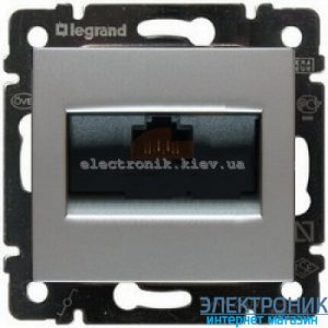 Розетка одинарна Ethernet Rj45 5e UTP Legrand Valena алюміній
