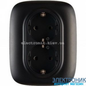 Розетка подвійна із заземленнямм, автоматичні клеми Legrand Valena Allure (Антрацит)
