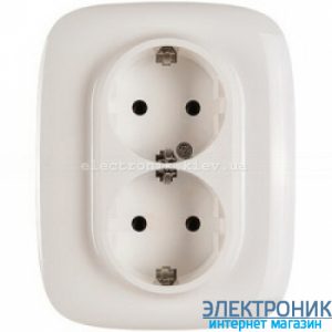 Розетка подвійна із заземленнямм, автоматичні клеми Legrand Valena Allure (Перли)