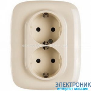 Розетка подвійна із заземленнямм, автоматичні клеми Legrand Valena Allure (Слонова кістка)