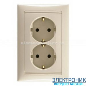 Розетка подвійна із заземленнямм слонова кістка Legrand Valena