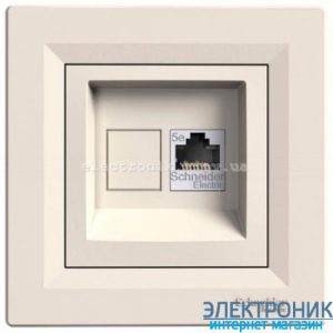 Розетка Schneider (Шнайдер) Asfora комп'ютерна RJ45 кат. 5е UTP кремова
