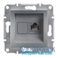 Розетка Schneider (Шнайдер) Asfora Plus комп'ютерна RJ45 кат. 5е UTP сталь