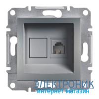 Розетка Schneider (Шнайдер) Asfora Plus телефонна RJ11 сталь