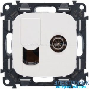 Розетка ТБ (зірка) + Інтернет (RJ45) Legrand Valena Allure (білий)