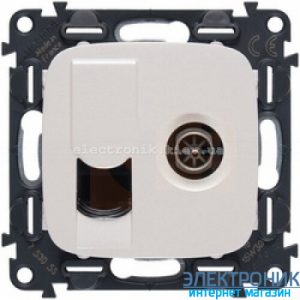 Розетка ТБ (зірка) + Інтернет (RJ45) Legrand Valena Allure (перли)