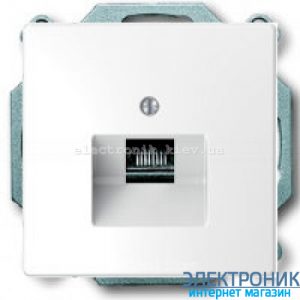 Розетка телефонна 1-а 4 контакти, RJ-11, колір Білий лотос, Schneider Merten D-Life