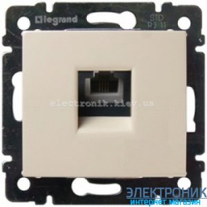 Розетка телефонна RJ11 слонова кістка Legrand Valena