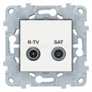 Розетка телевізійна кінцева ТV-SAT, Білий, серія Unica New