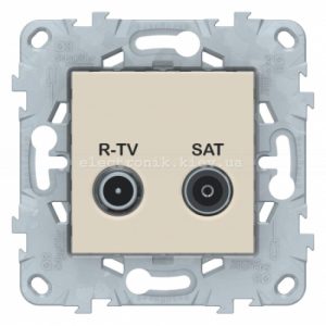 Розетка телевізійна ТV-SAT, Бежевий, серія Unica New