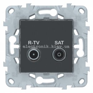 Розетка телевізійна ТV-SAT, Графіт, серія Unica New