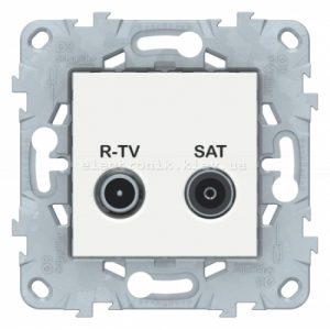 Розетка телевізійна єдина ТV-SAT, Білий, серія Unica New