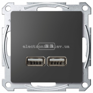 Розетка USB 2-а (для підзарядки), колір Антрацит, Schneider Merten D-Life