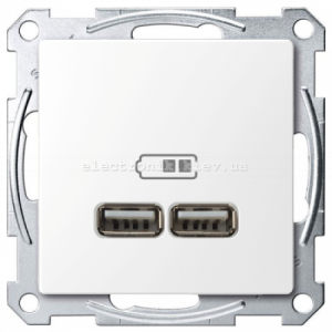 Розетка USB 2-а (для підзарядки), колір Білий лотос, Schneider Merten D-Life