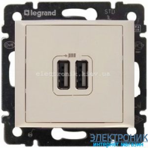 Розетка USB слонова кістка Legrand Valena