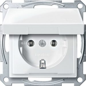 SM РОЗЕТКА SCHUKO З КРИШ.IP20, ПОЛ.-БІЛ.
