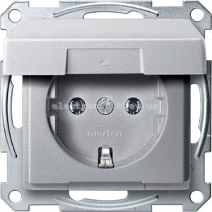 SM РОЗЕТКА SCHUKO З КРИШ.IP44, АЛЮМ.