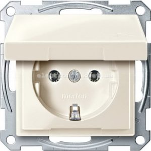 SM РОЗЕТКА SCHUKO З КРИШ.IP44, БЕЖ.