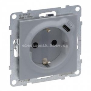 SUNO Розетка комбін. 2К+З зі шторк. 16 A + USB Тип C 1,5 A 250 В, колір Алюміній