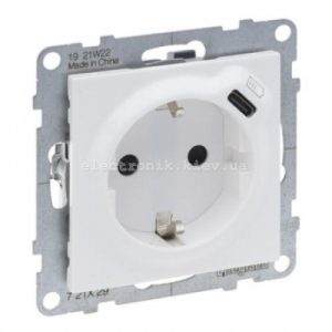 SUNO Розетка комбін. 2К+З зі шторк. 16 A + USB Тип C 1,5 A 250 В, колір Білий