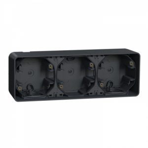 Тримісний бокс для поверхневого монтажу IP55, чорний Mureva Styl Schneider Electric MUR37713