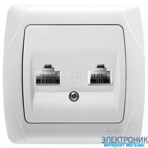 VIKO CARMEN БІЛИЙ Розетка комплексна (комп'ютерна + телефонна)
