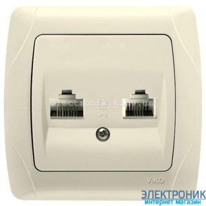 VIKO CARMEN КРЕМ Розетка комплексна (комп'ютерна + телефонна)