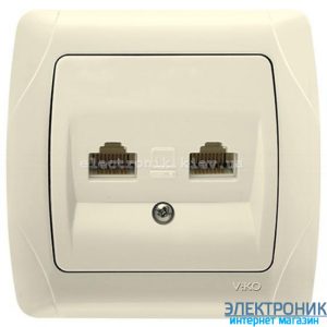 VIKO CARMEN КРЕМ Розетка подвійна комп'ютерна
