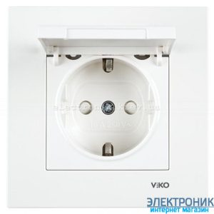 VIKO KARRE БІЛИЙ Розетка із заземленнямм та кришкою